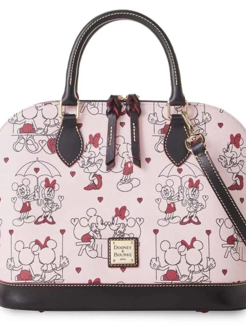 Mickey and Minnie Mouse Valentine's Day 2022 Dooney & Bourke Zip Satchel Bag